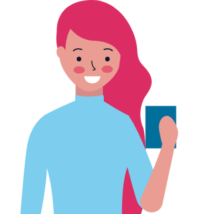 Illustration showing a woman taking a selfie for a Right to Rent check